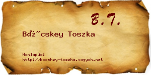 Böcskey Toszka névjegykártya